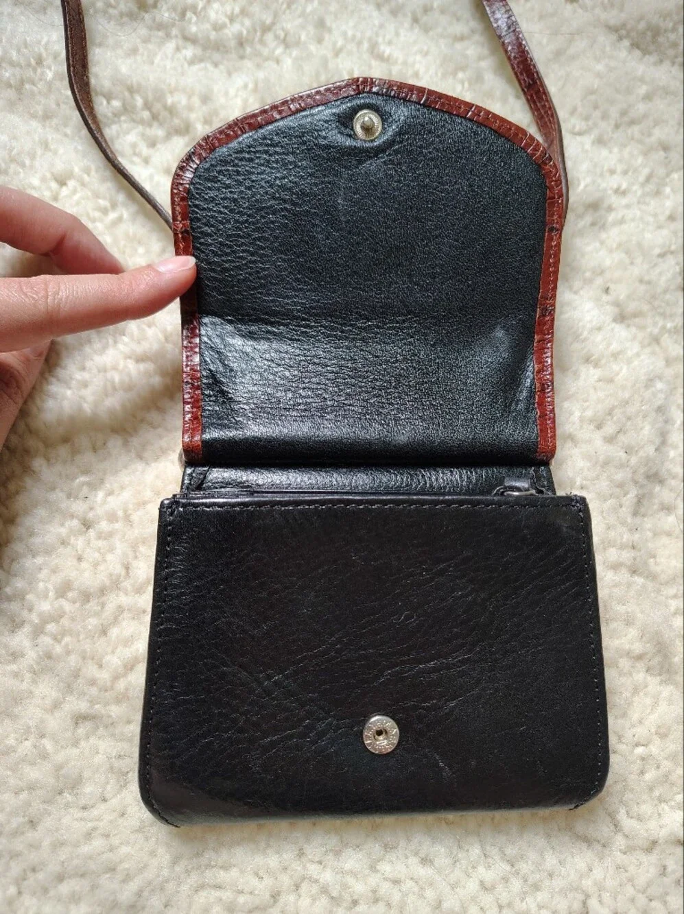Vintage Brighton Women's Brown Croc-Embossed Crossbody Small Bag - Picture 4 of 16